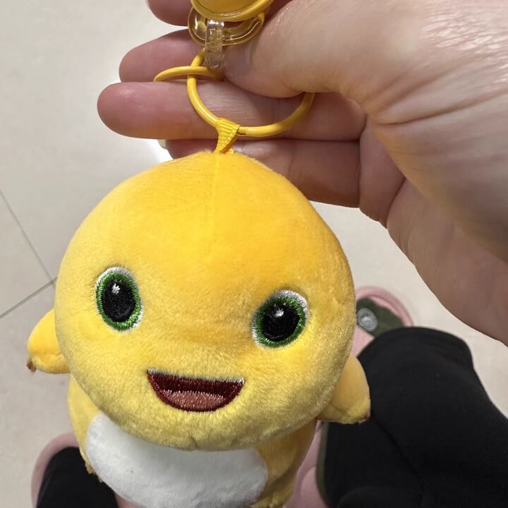 Logell Official NaiLong Plush Keychain 13 cm / 5.1″ – Cute Squeaky Belly Dinosaur Bag Charm, Student Gift, Stress - Relief Fidget Toy - Logell