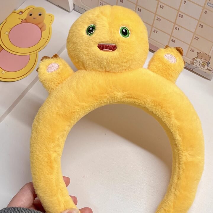 Logell Official NaiLong Plush Headband – Cute Dragon Face Wash & Mask Accessory - Logell