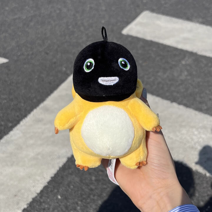 Logell Official Grumpy Dragon Plush Keychain – 13cm / 5.1in Black - Face & Beaten - Up NaiLong, Cute Backpack Charm & Gift - Logell