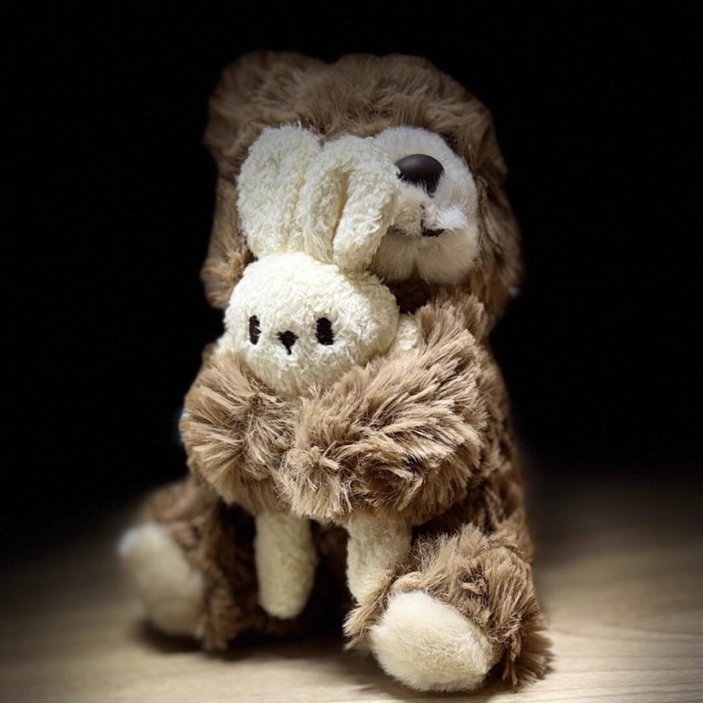 Logell Plush Birthday Hat Plush Keychain – Bear & Bunny 4.7" - Logell