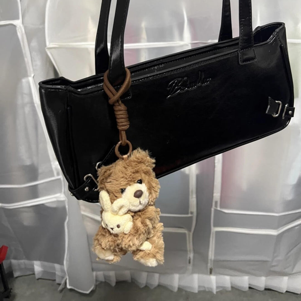 Logell Plush Birthday Hat Plush Keychain – Bear & Bunny 4.7" - Logell