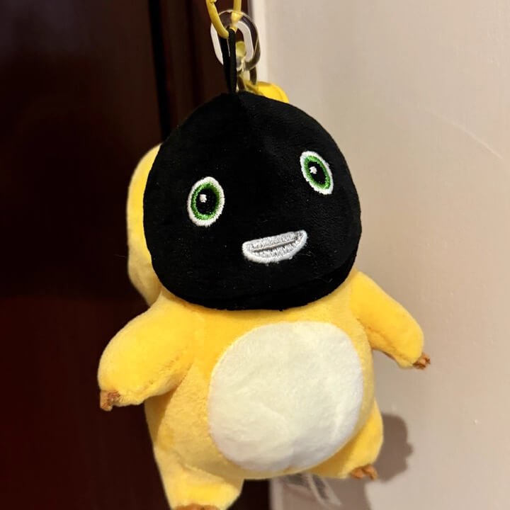 Logell Official Grumpy Dragon Plush Keychain – 13cm / 5.1in Black - Face & Beaten - Up NaiLong, Cute Backpack Charm & Gift - Logell