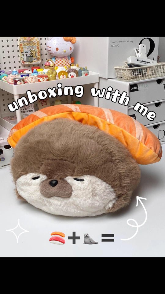 Logell Plush Original Sushi Otter Plush Toy – 15.7" Snuggle Buddy Gift - Logell