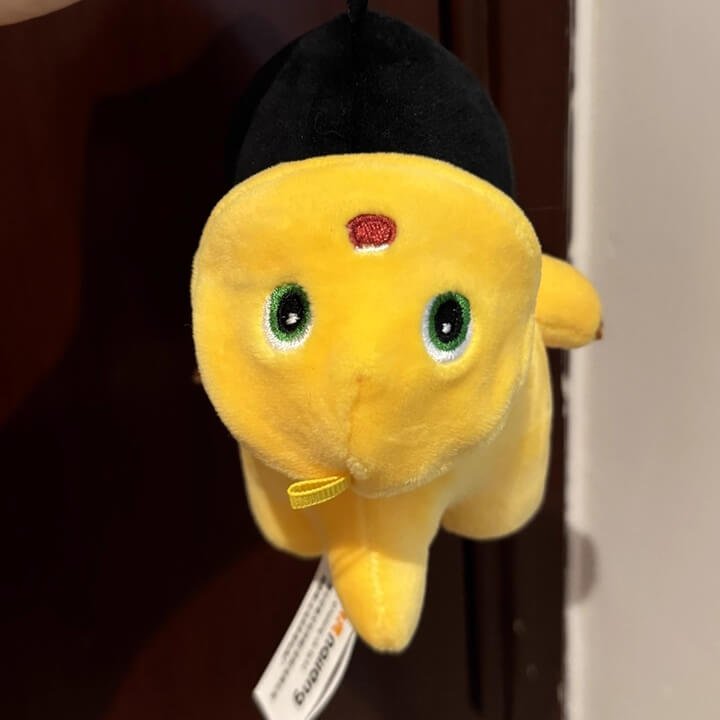 Logell Official Grumpy Dragon Plush Keychain – 13cm / 5.1in Black - Face & Beaten - Up NaiLong, Cute Backpack Charm & Gift - Logell