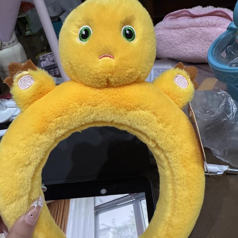 Logell Official NaiLong Plush Headband – Cute Dragon Face Wash & Mask Accessory - Logell