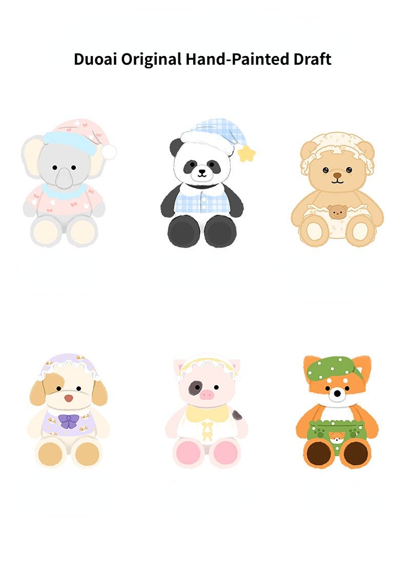 🏷️ Logell Plush Sweet Dream Plush Series – 8" & 12" Cute Stuffed Animals: Elephant, Fox, Panda, Puppy, Bear, Pig – Sleepy Plush Toy Gifts for Kids & Girls - Logell